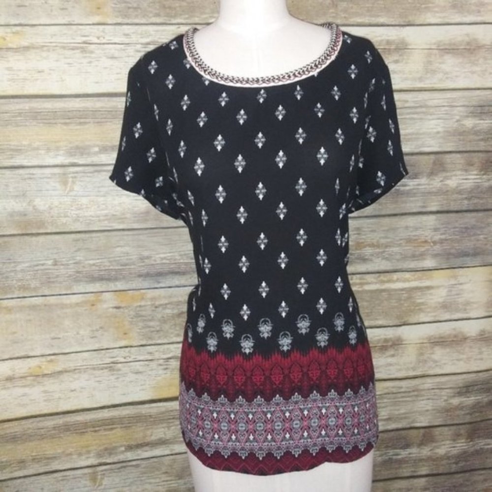 Rewind Boho Aztec Pattern Blouse Large - image 1